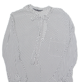 ZARA Womens Top White Long Sleeve Spotted M