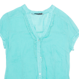 ZARA Womens Blouse Blue V-Neck M