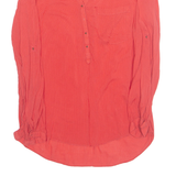 ZARA Womens Top Red V-Neck Long Sleeve Spotted M