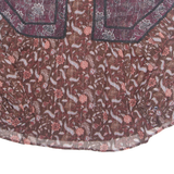 ZARA Womens Printed Top Maroon Long Sleeve Paisley S