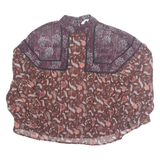 ZARA Womens Printed Top Maroon Long Sleeve Paisley S