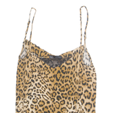 ZARA Womens Printed Vest Brown Sleeveless Animal Print XS