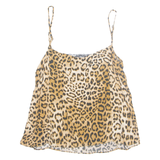 ZARA Womens Printed Vest Brown Sleeveless Animal Print XS