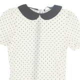 ZARA Sheer Womens Printed Top Beige Spotted S