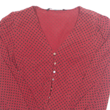 ZARA Womens Printed Blouse Red Long Sleeve Spotted S