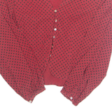 ZARA Womens Printed Blouse Red Long Sleeve Spotted S