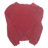 ZARA Womens Printed Blouse Red Long Sleeve Spotted S