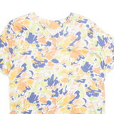 Womens Printed Top Orange V-Neck Floral M