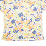 Womens Printed Top Orange V-Neck Floral M