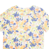 Womens Printed Top Orange V-Neck Floral M