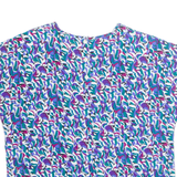 Womens Printed Top Blue Crazy Pattern M