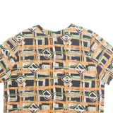 Womens Printed Top Brown Crazy Pattern L