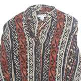 NORA NOH Petite Womens Printed Shirt Black Collared Faux Silk Crazy Pattern M