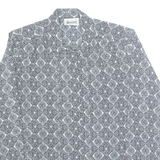 XTROVERT Womens Printed Shirt Black Collared Long Sleeve Geometric M