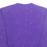 SAG HARBOUR Button Up Womens Printed Blouse Purple V-Neck 3/4 Sleeve Floral M