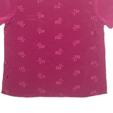MAGGIE SWEET Embroidered Womens Top Maroon Floral S