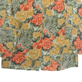 Womens Printed Blouse Green High Neck Long Sleeve Floral L