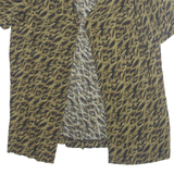 MISS DORBY Open Womens Printed Top Green Animal Print L