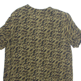 MISS DORBY Open Womens Printed Top Green Animal Print L