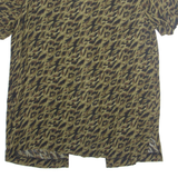 MISS DORBY Open Womens Printed Top Green Animal Print L