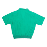 LINDSEY BLAKE Womens Cropped Shirt Green Collared M