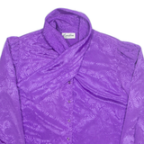 CARIBOU Womens Printed Shirt Purple Collared Long Sleeve L