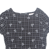 TALBOTS Womens Printed Top Black Check M