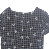 TALBOTS Womens Printed Top Black Check M