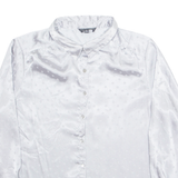 ELEMENT Womens Printed Shirt Silver Collared Long Sleeve Spotted XL