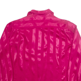 DALTON Womens Printed Blouse Pink High Neck Long Sleeve Striped L