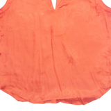 ZARA Womens Top Orange V-Neck Sleeveless L