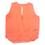ZARA Womens Top Orange V-Neck Sleeveless L