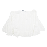 ZARA Womens Cropped Blouse White Long Sleeve L