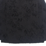 BIANCA Womens Printed Top Black V-Neck Long Sleeve Floral M