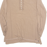 TOMMY HILFIGER Womens Top Beige Long Sleeve S