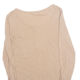TOMMY HILFIGER Womens Top Beige Long Sleeve S