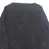 ZARA Womens Blouse Black V-Neck Long Sleeve S