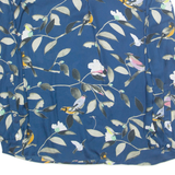 ZARA Birds Womens Printed Blouse Blue V-Neck Long Sleeve Crazy Pattern S