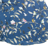 ZARA Birds Womens Printed Blouse Blue V-Neck Long Sleeve Crazy Pattern S