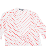 ZARA Heart Print Open Womens Printed Top White Spotted S