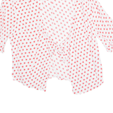 ZARA Heart Print Open Womens Printed Top White Spotted S