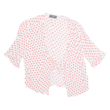 ZARA Heart Print Open Womens Printed Top White Spotted S