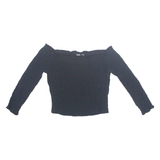 ZARA Womens Cropped Top Black Long Sleeve S