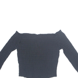 ZARA Womens Cropped Top Black Long Sleeve S