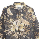 ALFRED DUNNER Sheer Womens Printed Shirt Brown Collared Long Sleeve Floral L