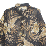 ALFRED DUNNER Sheer Womens Printed Shirt Brown Collared Long Sleeve Floral L