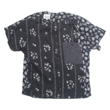 LESLIE FAY Petite Womens Printed Top Black Crazy Pattern S