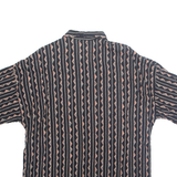 Womens Printed Shirt Black Collared Striped XL