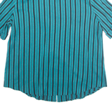 DRESSBARN Womens Printed Shirt Blue Collared Striped L