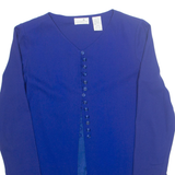 LIZ CLAIBORNE Womens Blouse Purple V-Neck Long Sleeve L